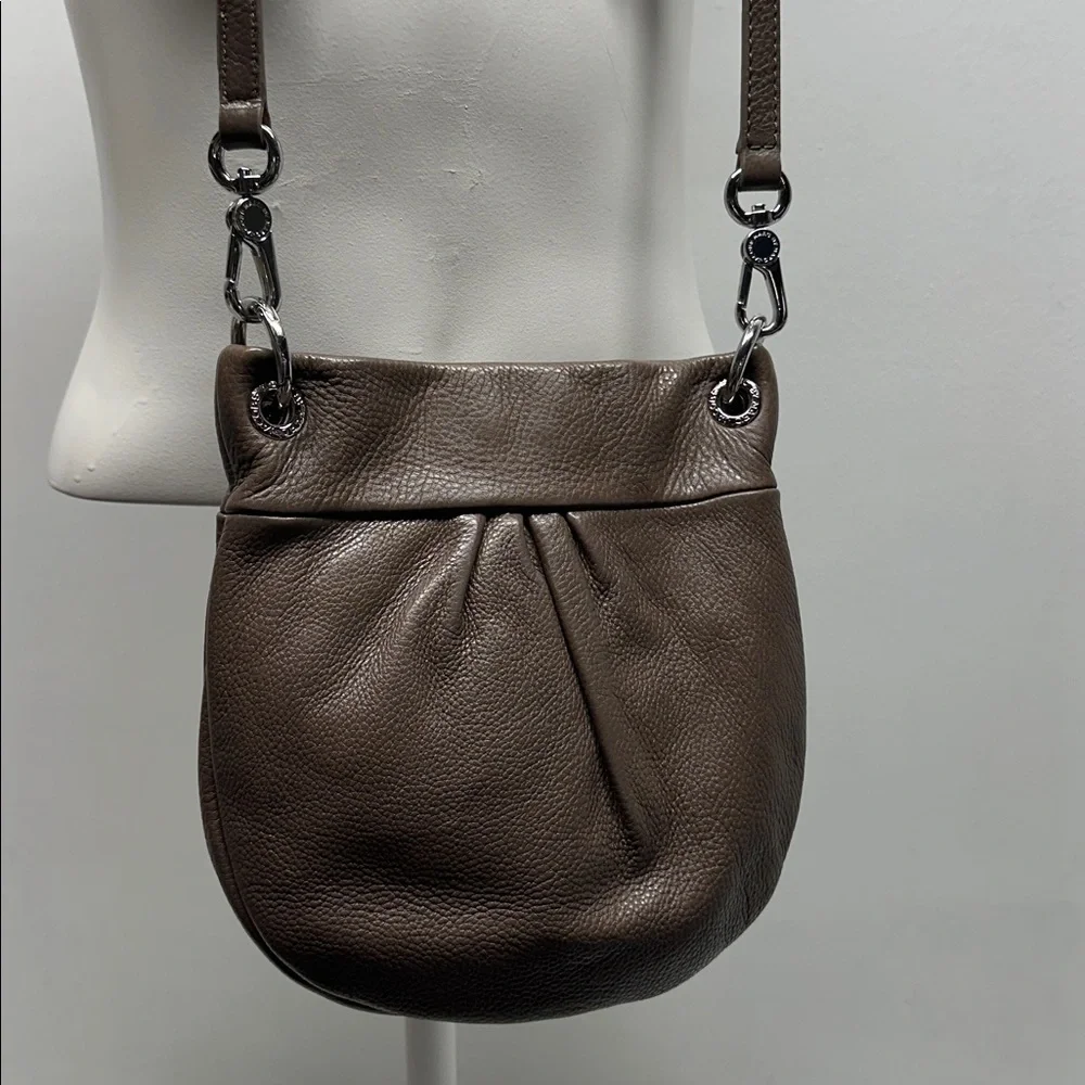 Marc Jacobs Mini Hillier Hobo Leather Bag Purse Crossbody Convertible Brown